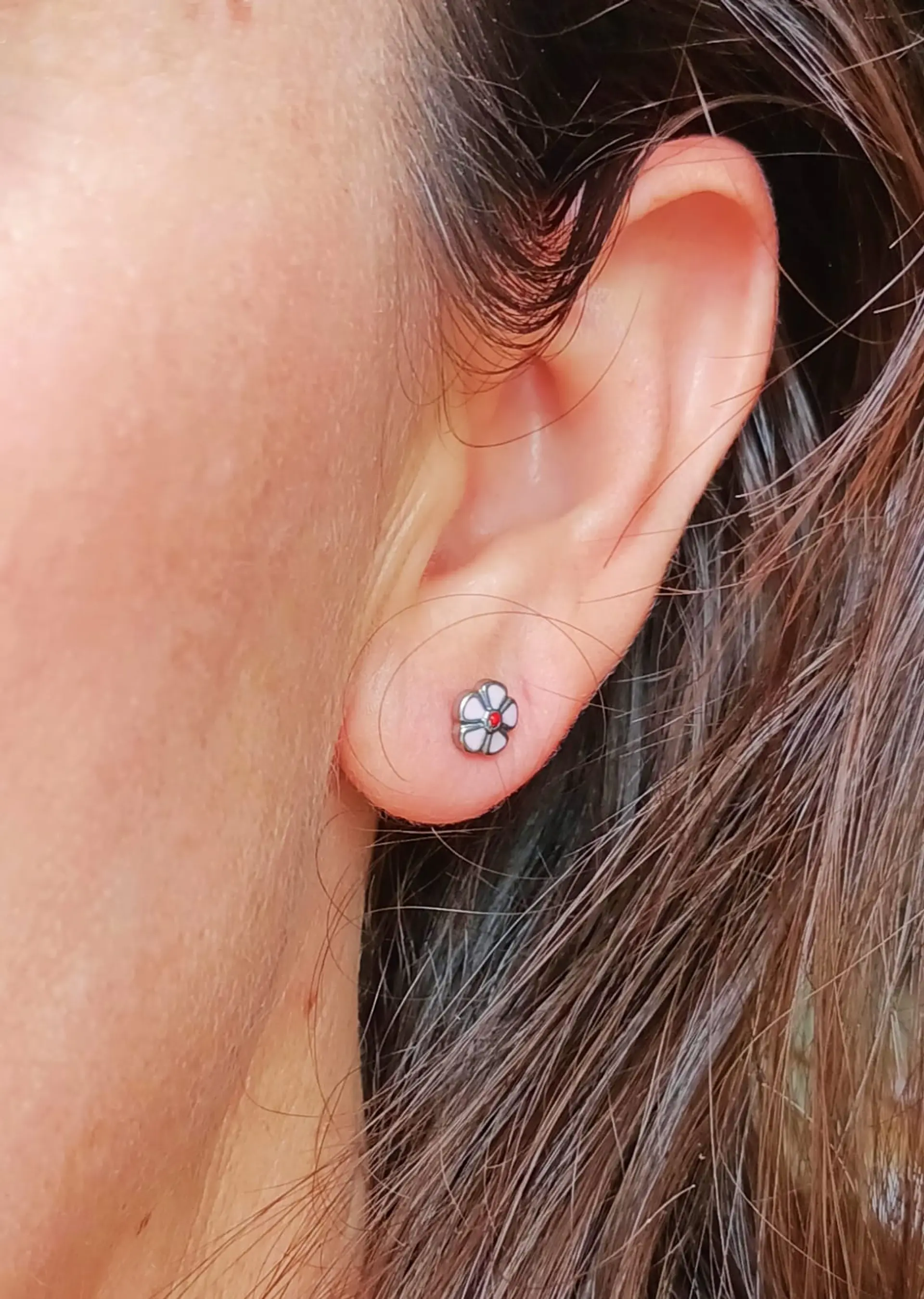 Aros Abridores Presión Flor Hipoalergenica Pendientes Bebe 3