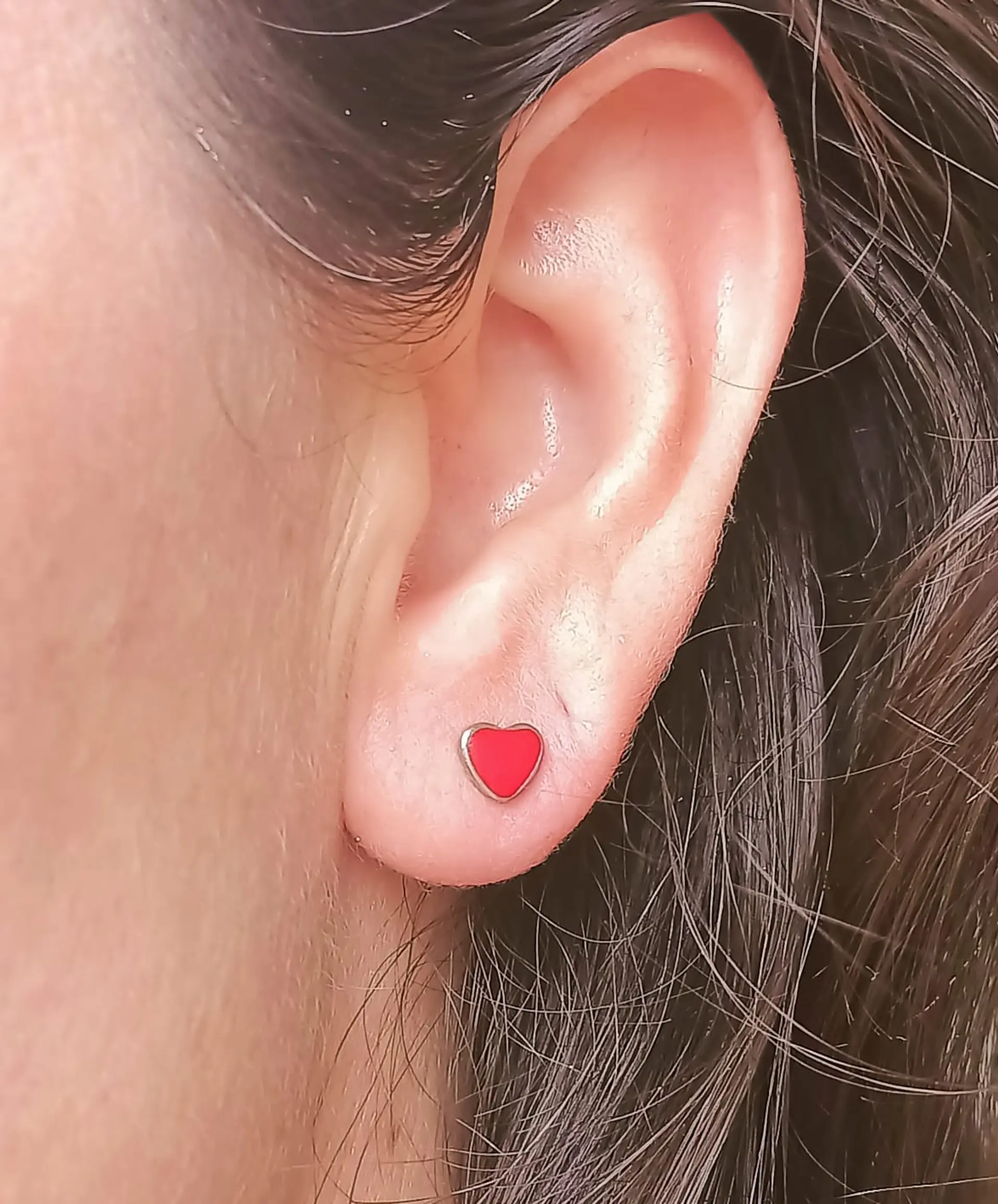 Aros Abridores Presión Corazón Rojo Hipoalergenicos  4