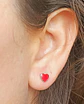 Aros Abridores Presión Corazón Rojo Hipoalergenicos  - Miniatura 8
