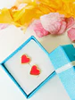 Aros Abridores Presion Corazon Rojo Chapados En Oro 18k Bebe - Miniatura 2