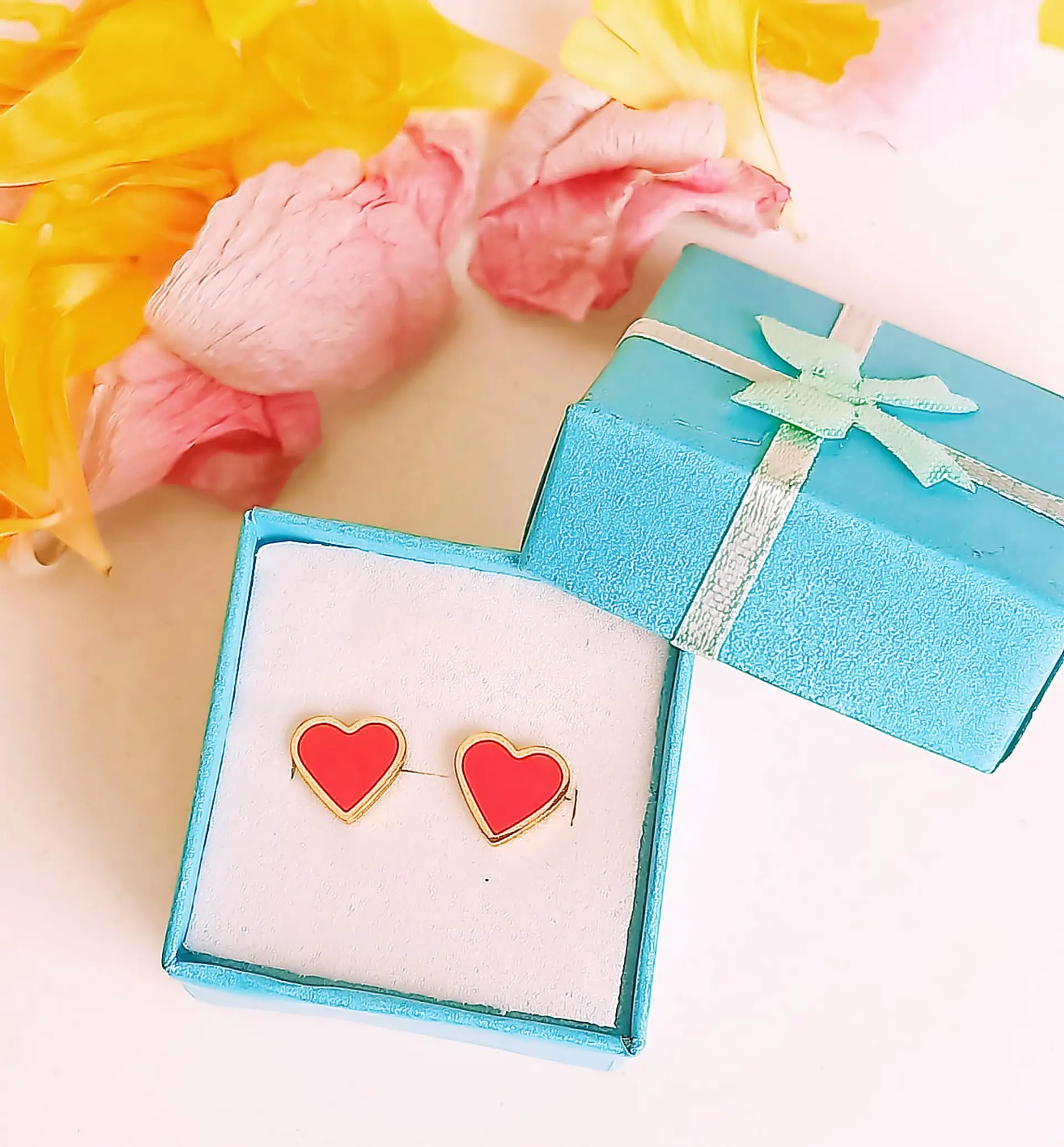 Aros Abridores Presion Corazon Rojo Chapados En Oro 18k Bebe 5