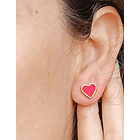 Aros Abridores Presion Corazon Rojo Chapados En Oro 18k Bebe 3