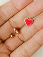 Aros Abridores Presion Corazon Rojo Chapados En Oro 18k Bebe - Miniatura 8