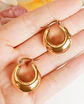 Argollas Hoop Chunky Liviana Chapada En Oro 18k - Miniatura 5