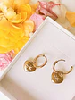 Argolla Huggies Corazón Estrella Zirconia Chapada En Oro 18k - Miniatura 5