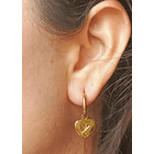 Argolla Huggies Corazón Estrella Zirconia Chapada En Oro 18k 9