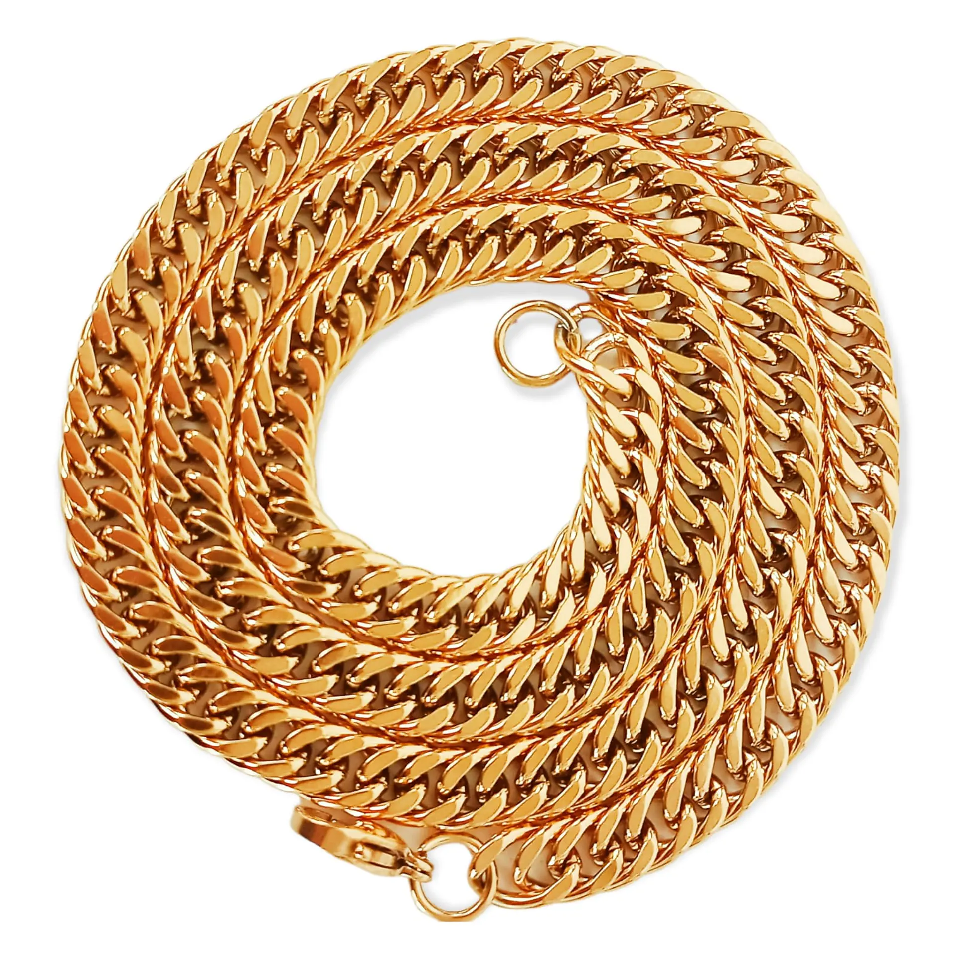 Cadena Eslabones 6mm Chapada En Oro 18k Sin genero 5