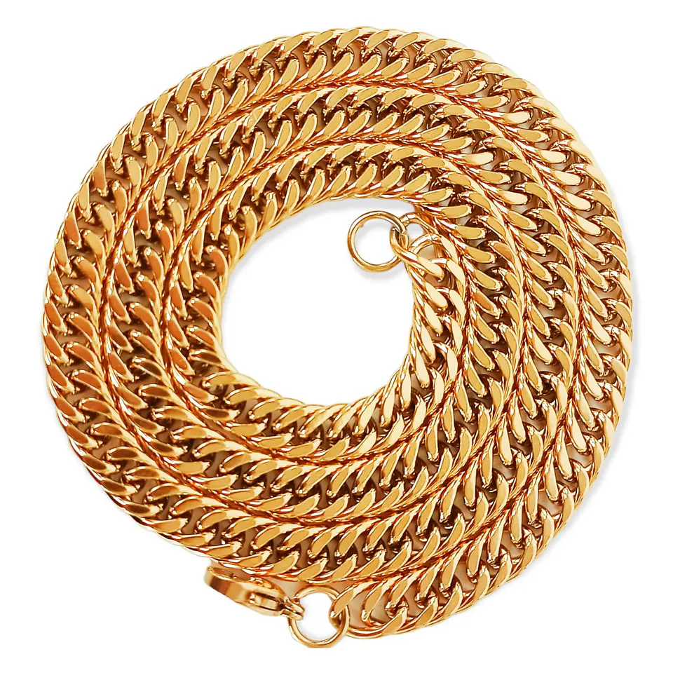 Cadena Eslabones 6mm Chapada En Oro 18k Sin genero 5