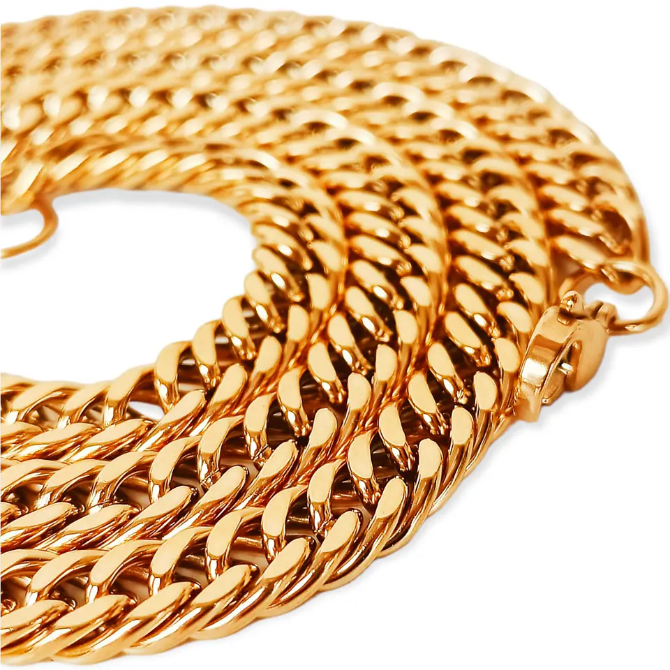 Cadena Eslabones 6mm Chapada En Oro 18k Sin genero 6