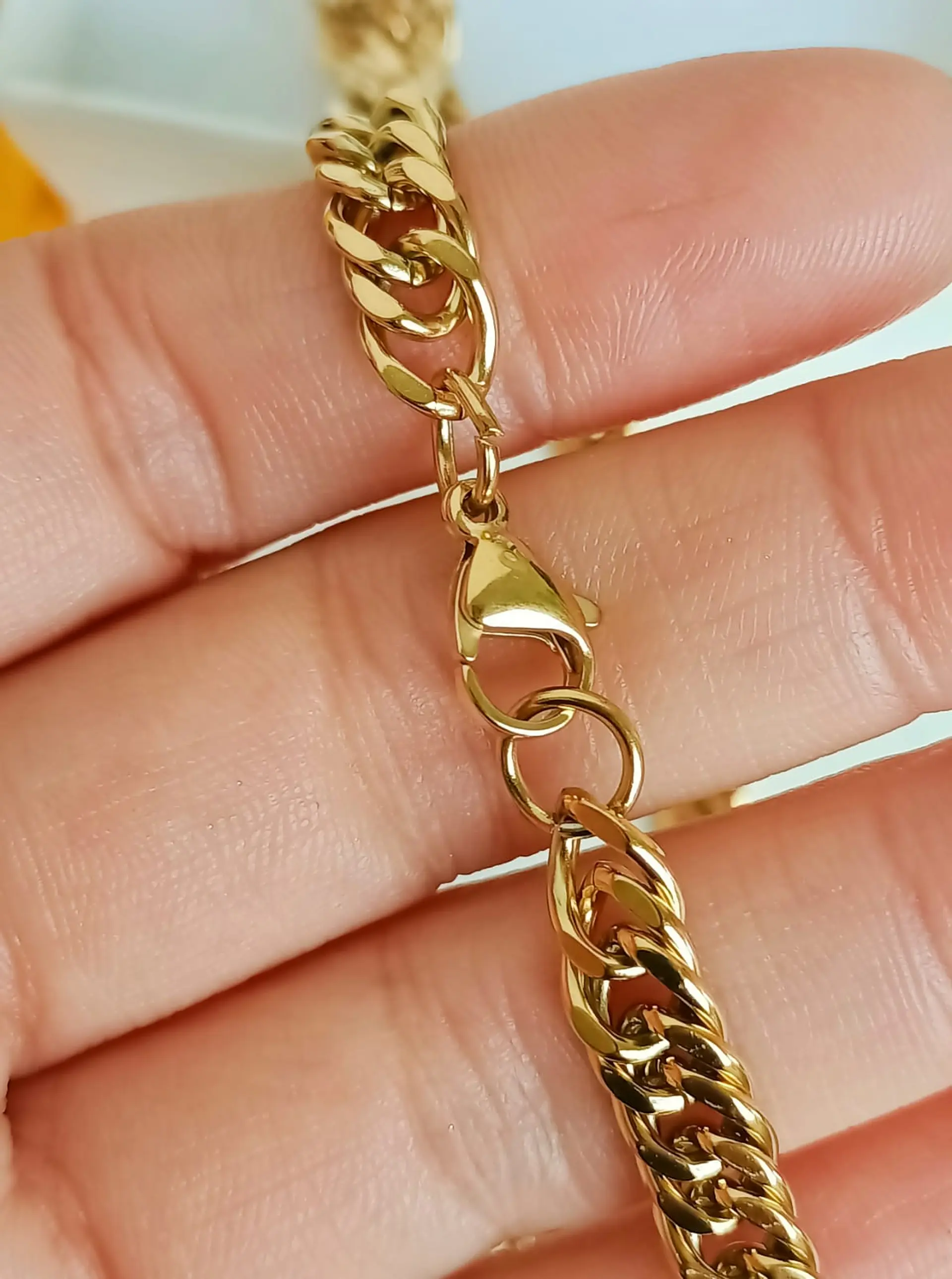 Cadena Eslabones 6mm Chapada En Oro 18k Sin genero 10