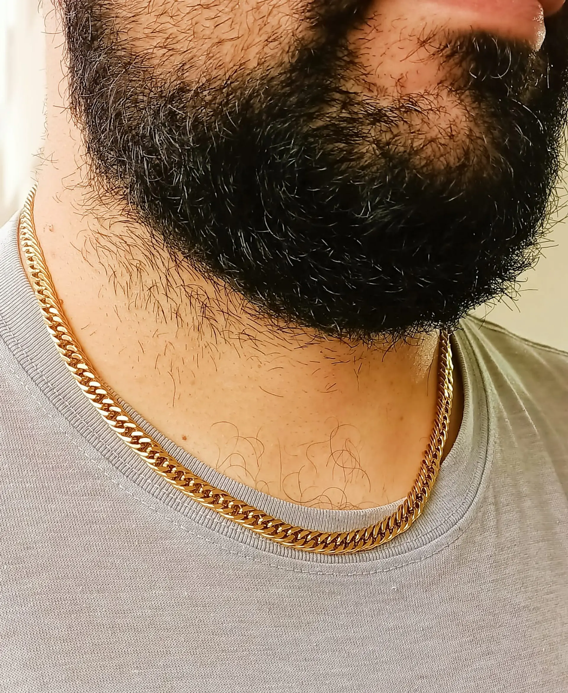 Cadena Eslabones 6mm Chapada En Oro 18k Sin genero 4