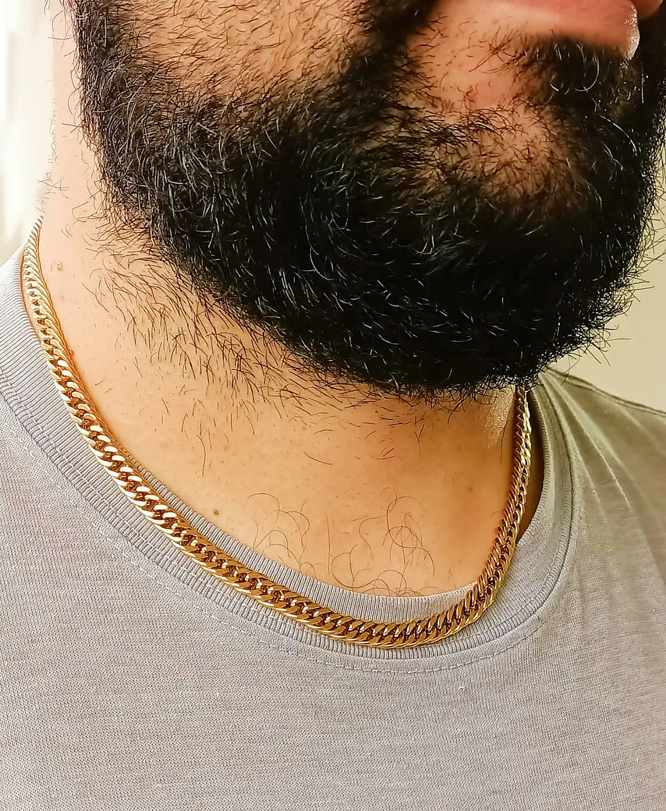 Cadena Eslabones 6mm Chapada En Oro 18k Sin genero 4