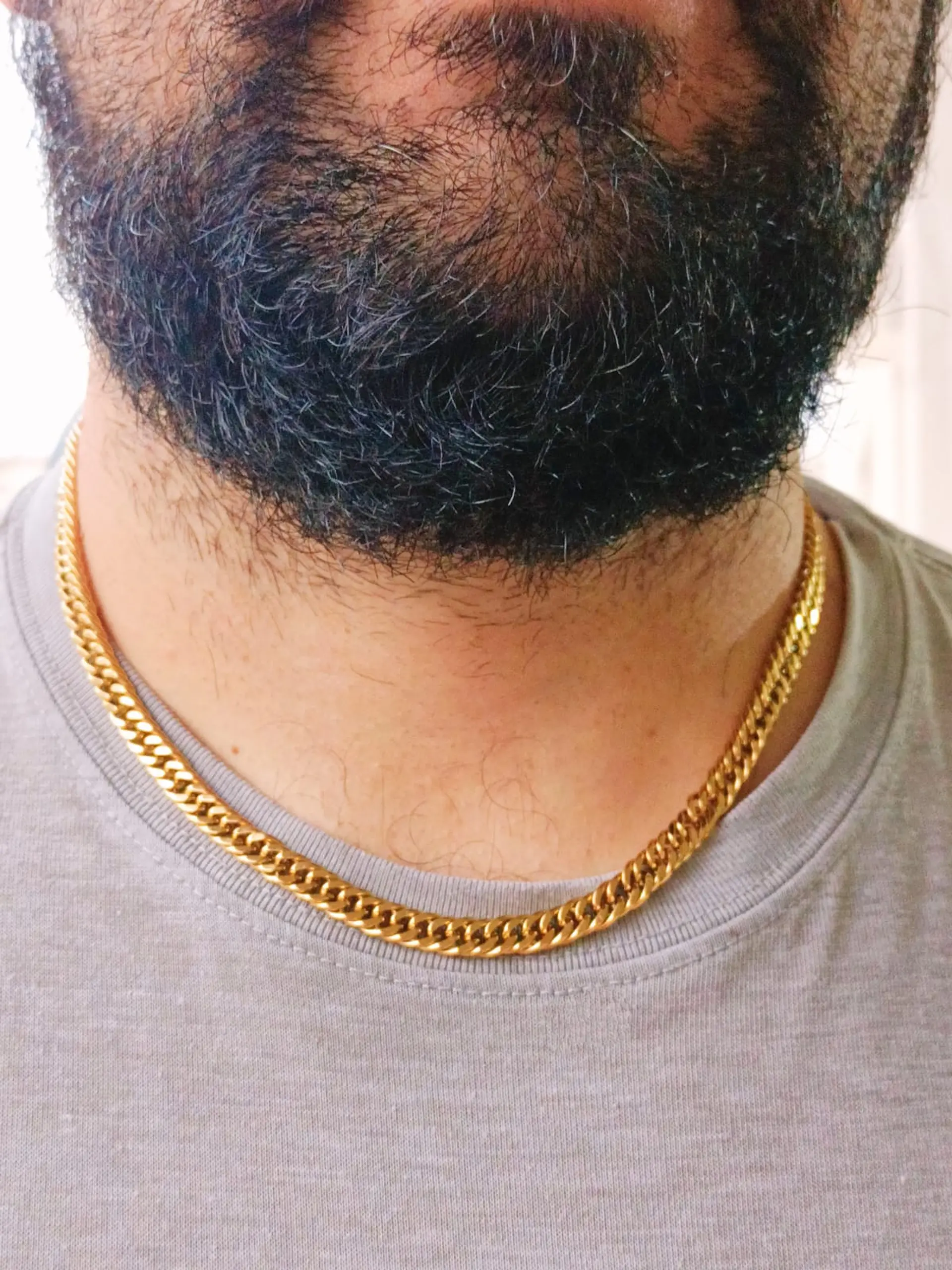 Cadena Eslabones 6mm Chapada En Oro 18k Sin genero 9