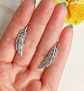 Pendientes alas Plata fina ley S925 incrustaciones de circon tipo pavé - Miniatura 8