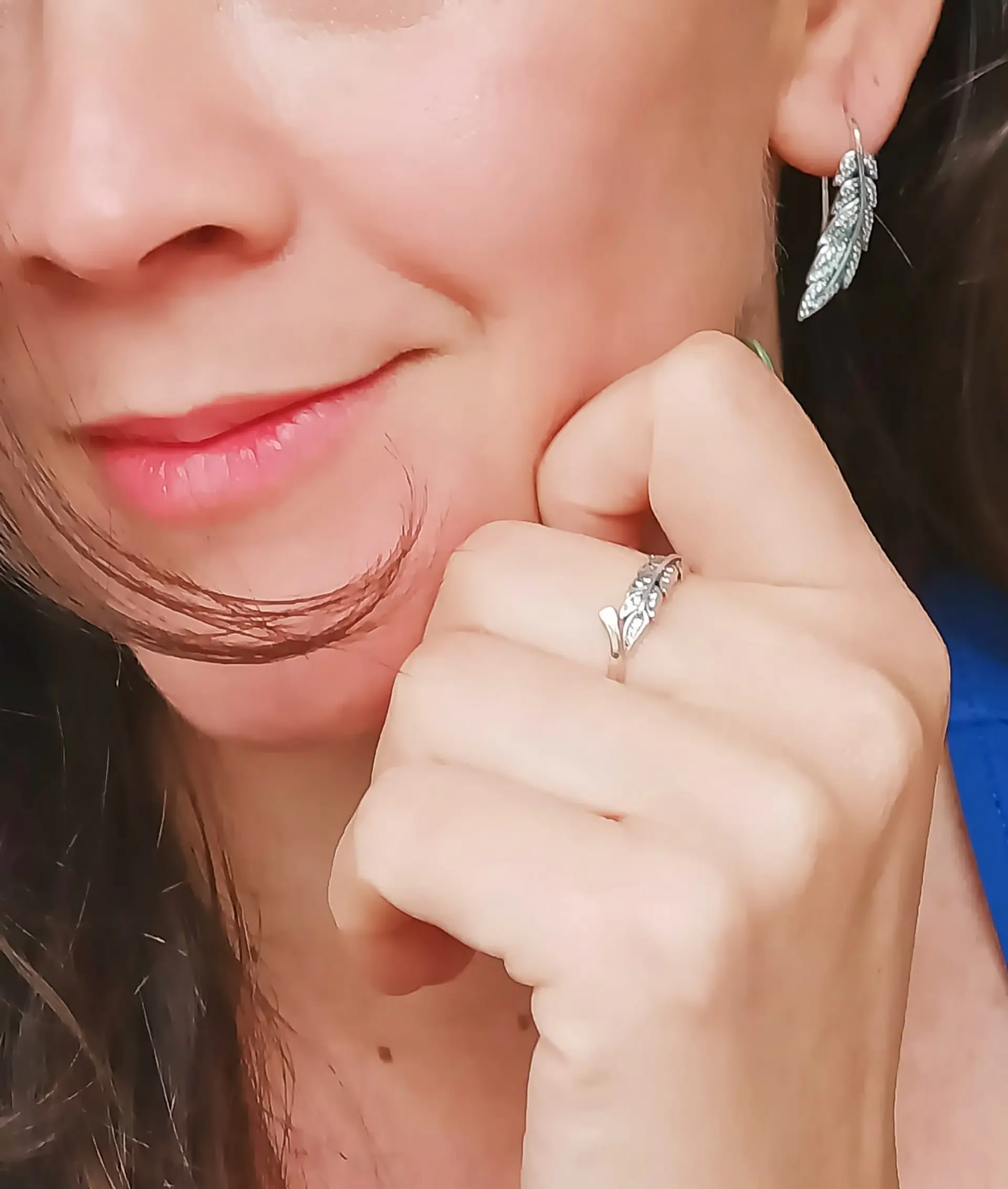 Anillos plumas alas zirconia plata 925 ajustable 9