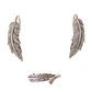 Set Aros Anillo Ajustable Alas Plata Fina 925 Zirconias Pave - Miniatura 1
