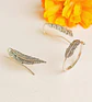Set Aros Anillo Ajustable Alas Plata Fina 925 Zirconias Pave - Miniatura 4
