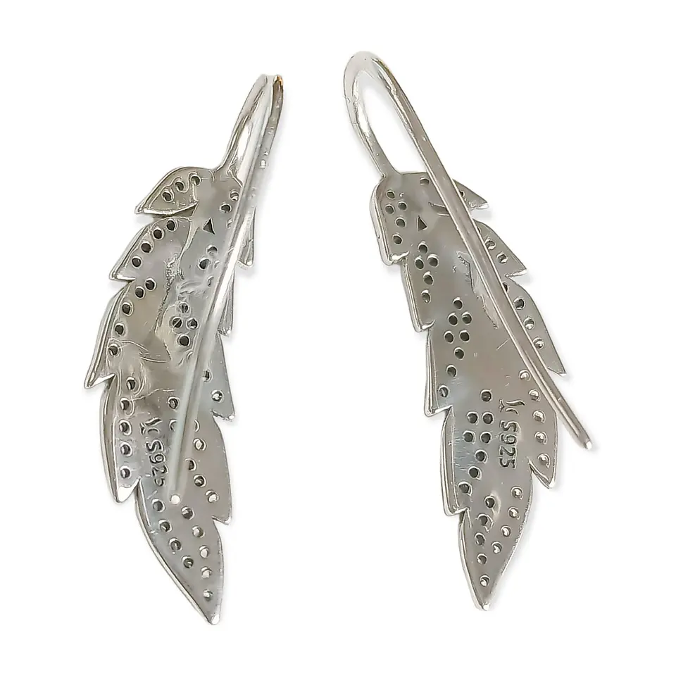 Set Aros Anillo Ajustable Alas Plata Fina 925 Zirconias Pave 7