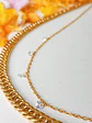 Conjunto Cadena Multicapa Eslabones Punto Luz Chapado En Oro - Miniatura 4