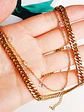Conjunto Cadena Multicapa Eslabones Punto Luz Chapado En Oro - Miniatura 9
