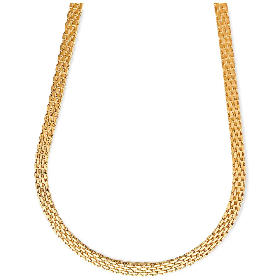 Cadena Tejido de Malla Chunky 6mm Chapada En Oro 18k 4