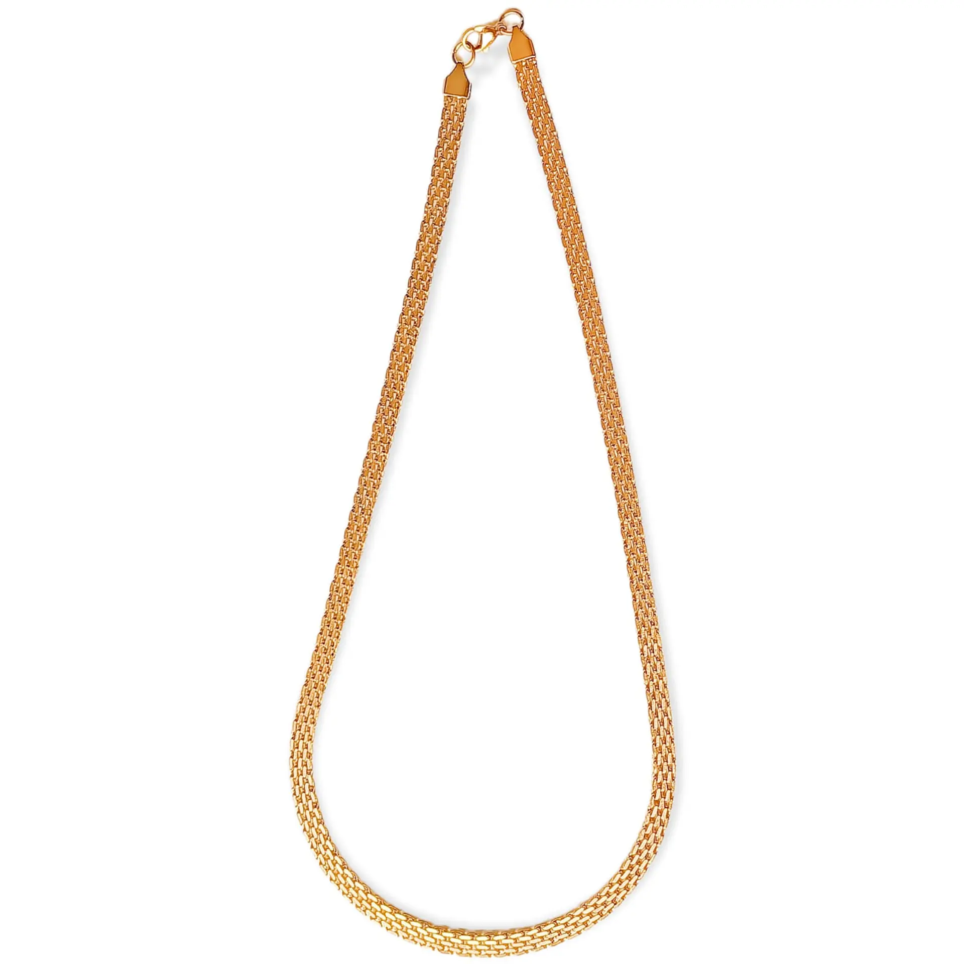 Cadena Tejido de Malla Chunky 6mm Chapada En Oro 18k 8