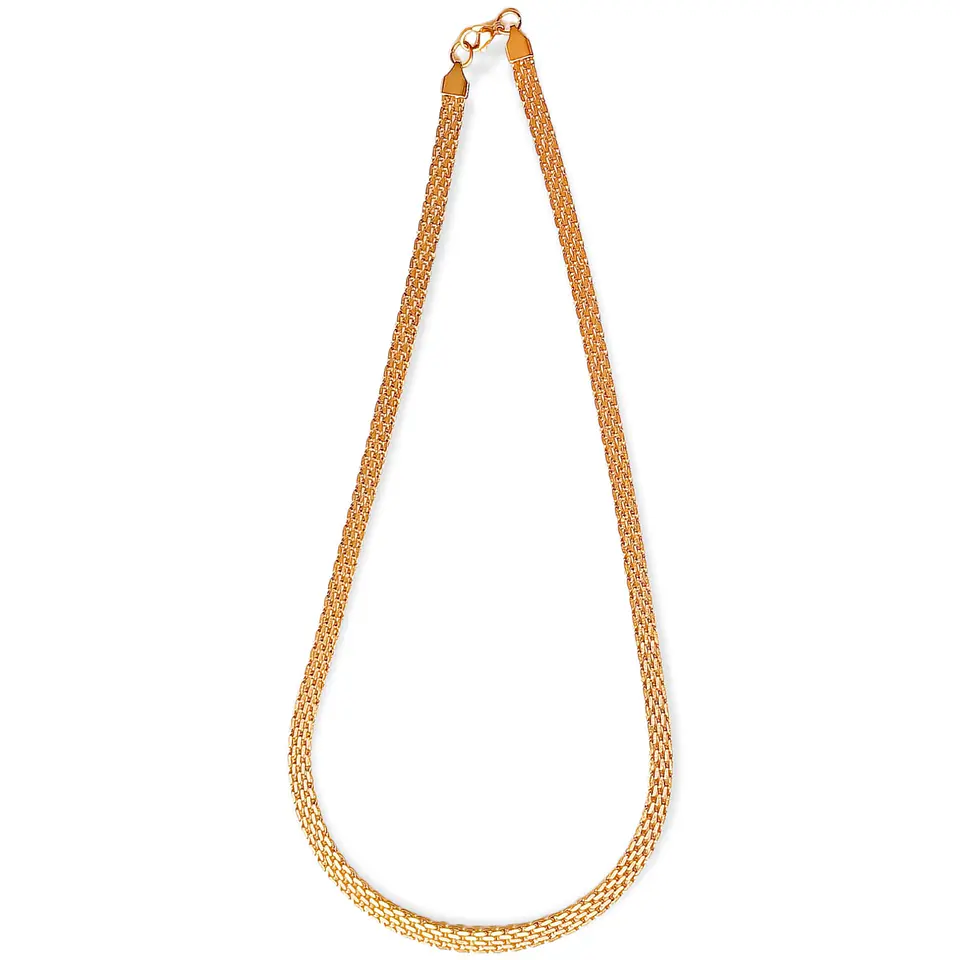 Cadena Tejido de Malla Chunky 6mm Chapada En Oro 18k 8