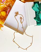 Cadena Colgante Punto De Luz Zirconia Chapado En Oro 18k - Miniatura 2