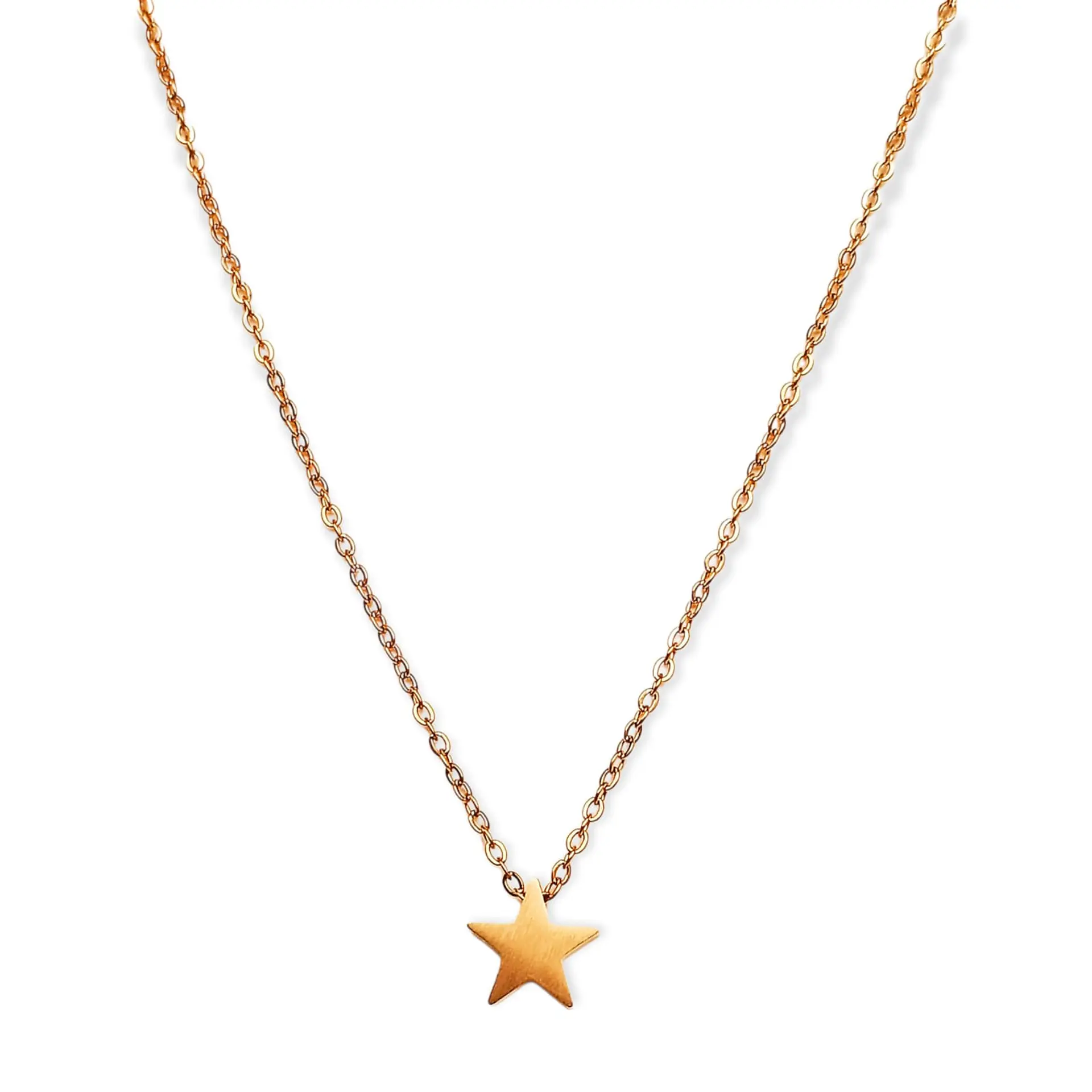 Cadena Colgante Estrella Minimalista Niña Chapada En Oro 18k 1