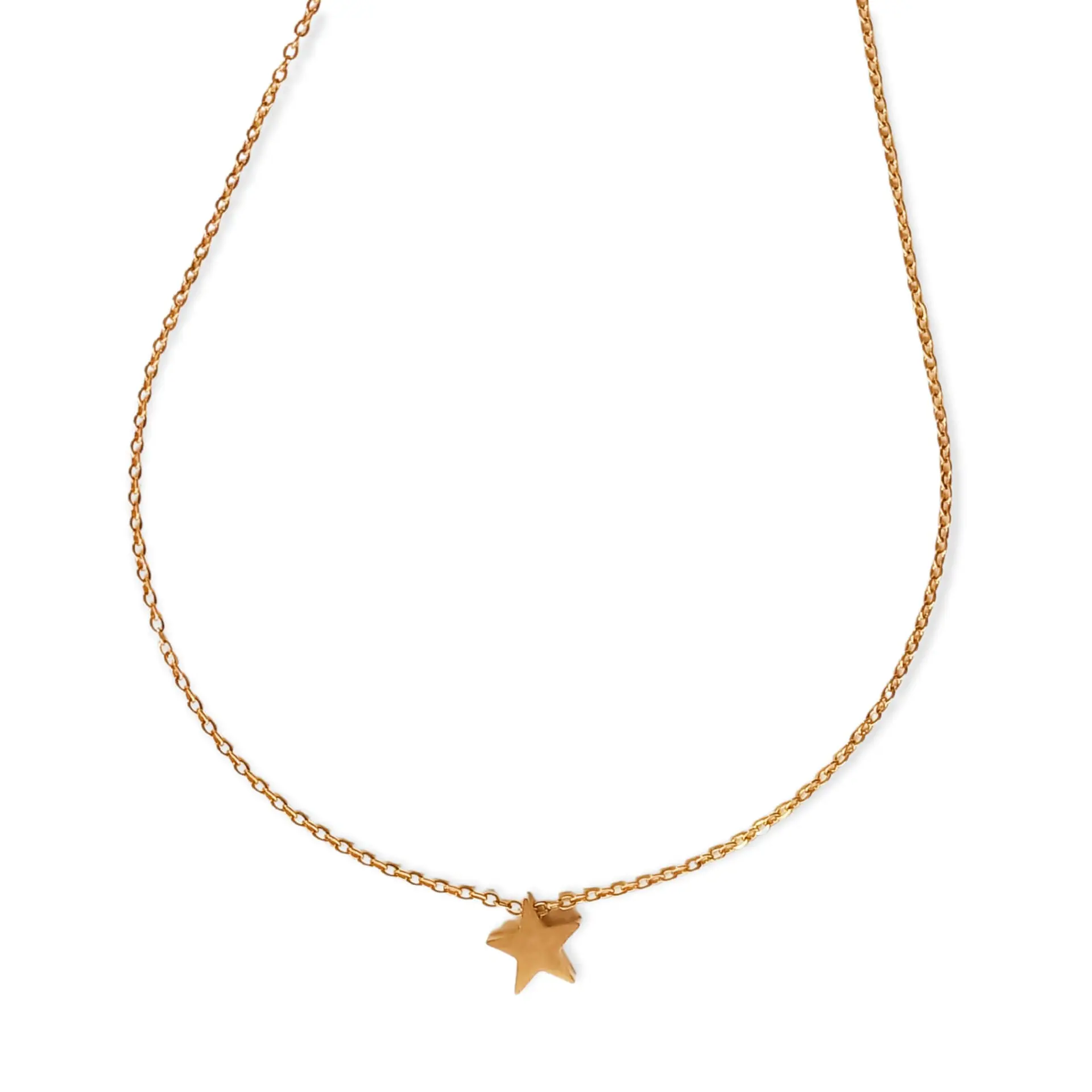 Cadena Colgante Estrella Minimalista Niña Chapada En Oro 18k 5