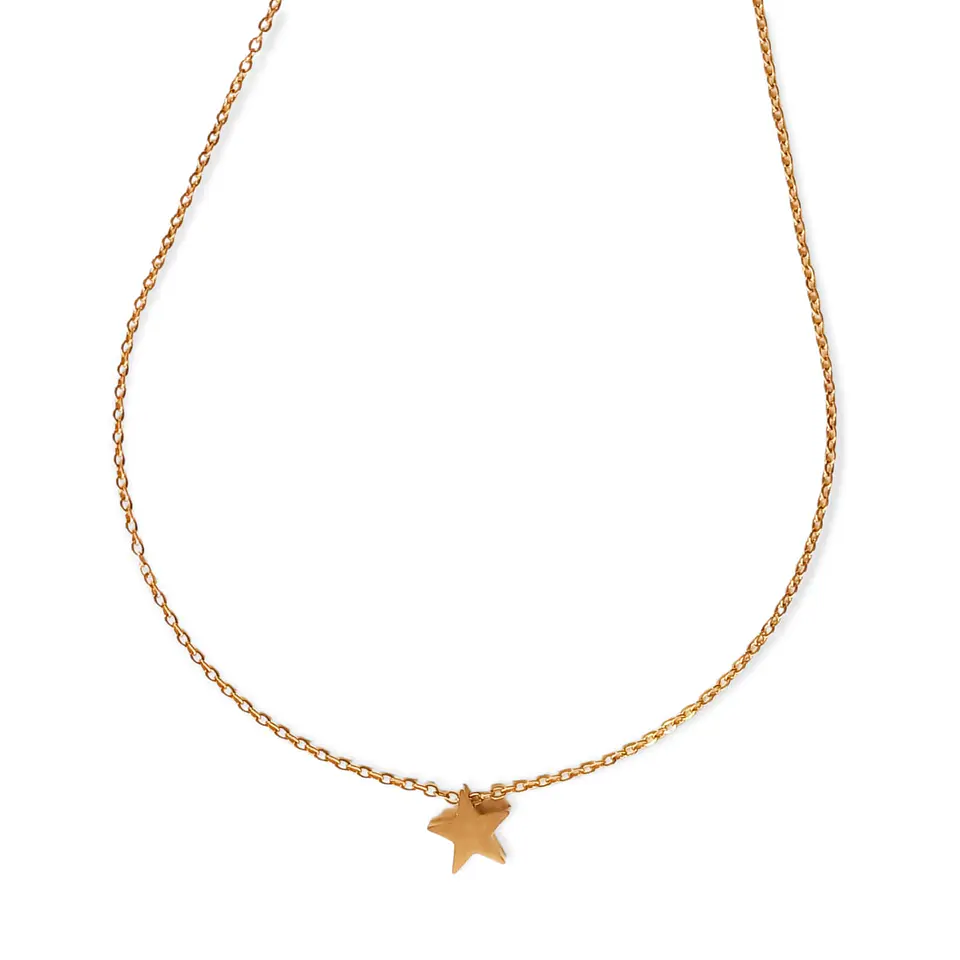 Cadena Colgante Estrella Minimalista Niña Chapada En Oro 18k 5