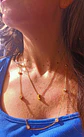 Conjunto Multicapa Colgante Largo Luna Chapado En Oro 18k - Miniatura 5