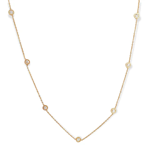 Colgante Largo Minimalista Punto De Luz Chapado En Oro 18k