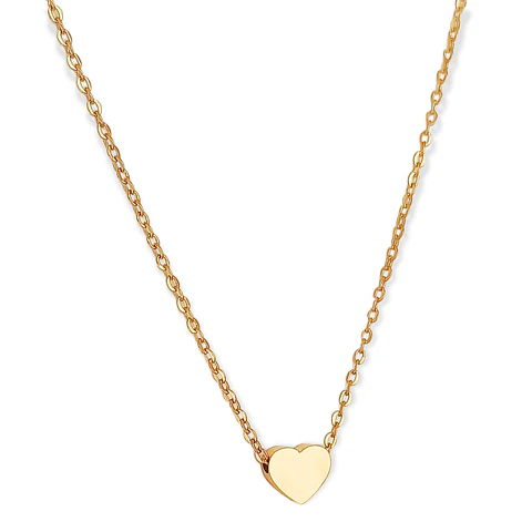 Cadena Corazon Golden Minimalista Chapada En Oro 18k