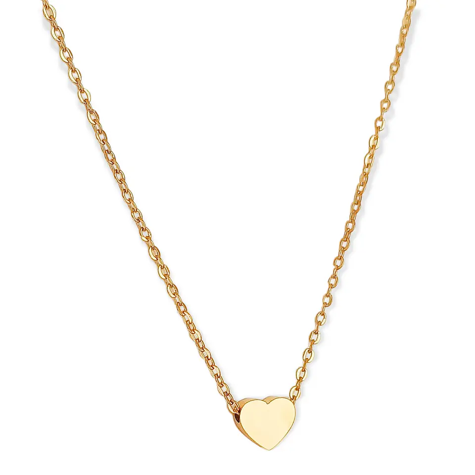 Cadena Corazon Golden Minimalista Chapada En Oro 18k 1