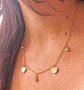 Cadena Colgante Punto De Luz Corazones Chapado En Oro 18k - Miniatura 5