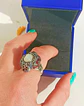 Anillo Ajustable Chapado En Plata 925 Calcedonia Joya Étnica - Miniatura 5