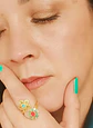 Anillo Ajustable Chapado En Oro 18k Turmalina Roja Vintage - Miniatura 3