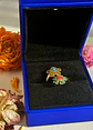Anillo Ajustable Chapado En Oro 18k Turmalina Roja Vintage - Miniatura 2