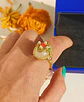 Anillo Ajustable Chapado En Oro 18k Turmalina Roja Jade - Miniatura 3