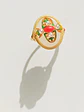 Anillo Ajustable Chapado En Oro 18k Turmalina Roja Jade - Miniatura 12
