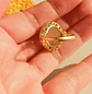 Anillo Ajustable Chapado En Oro 18k Turmalina Roja Jade - Miniatura 11