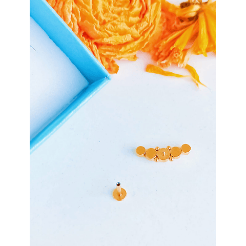 Piercing Oreja Tragus Conch Zircon Chapado En Oro 18k Unidad