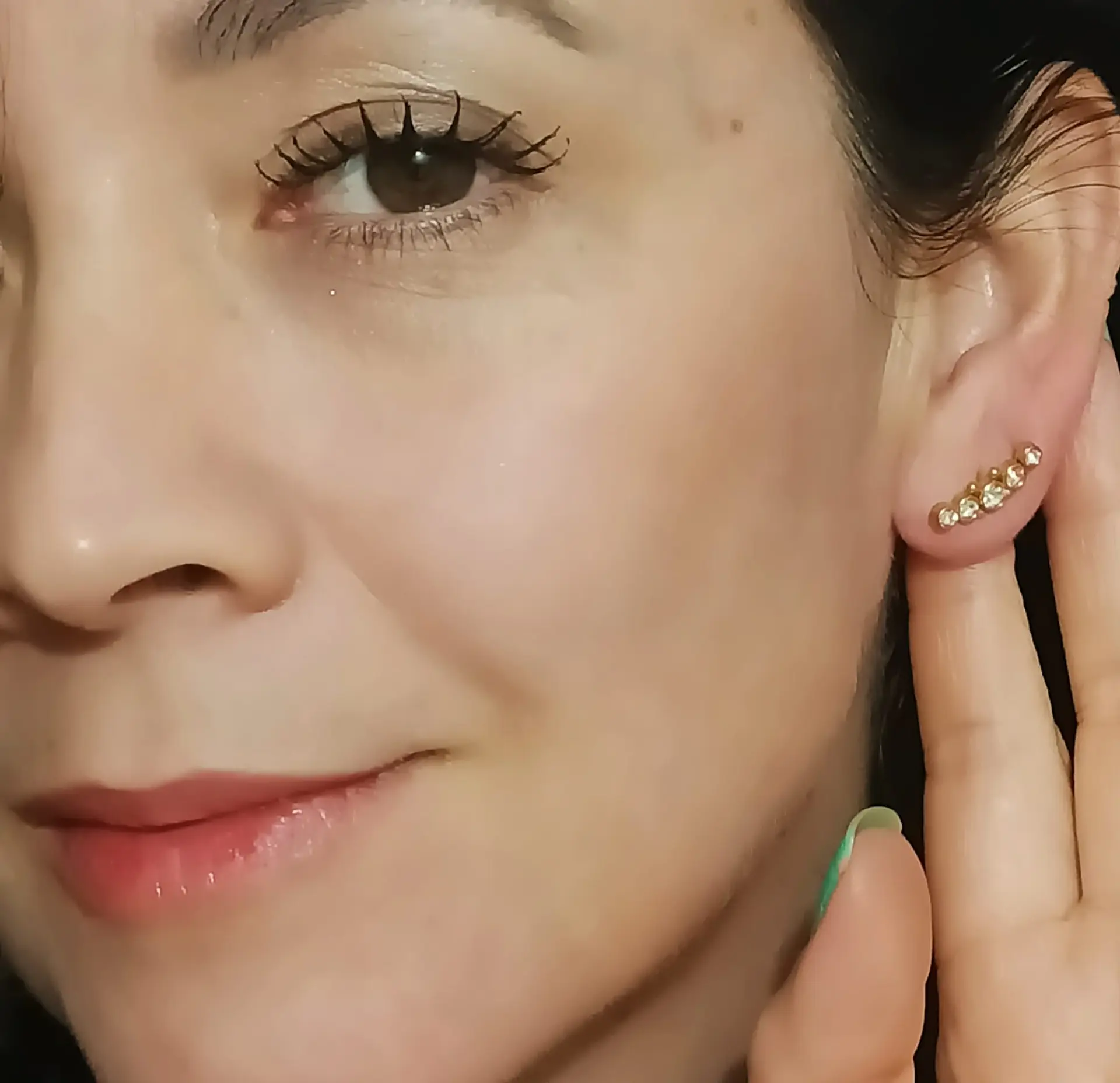 Piercing Oreja Tragus Conch Zircon Chapado En Oro 18k Unidad 5