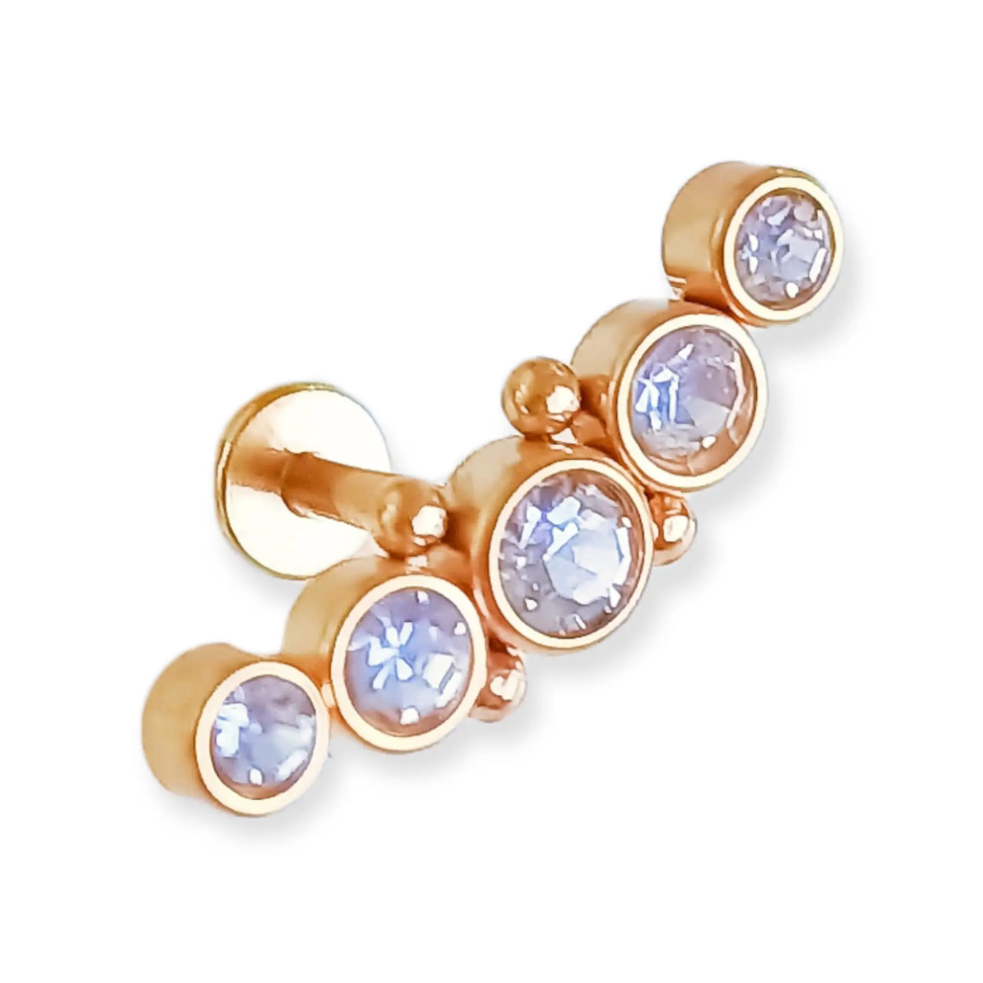 Piercing Oreja Tragus Conch Zircon Chapado En Oro 18k Unidad 1