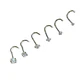 Set De 6 Piercing Pack Nostril Punto De Luz Tipo S Plateado - Miniatura 4