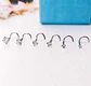 Set De 6 Piercing Pack Nostril Punto De Luz Tipo S Plateado - Miniatura 5