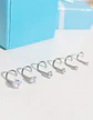 Set De 6 Piercing Pack Nostril Punto De Luz Tipo S Plateado - Miniatura 6