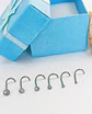Set De 6 Piercing Nostril Punto De Luz Tipo S Plateado Punk - Miniatura 5