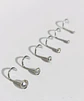 Set De 6 Piercing Nostril Punto De Luz Tipo S Plateado Punk - Miniatura 4